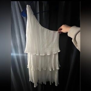 Elegant White One-Shoulder Dress